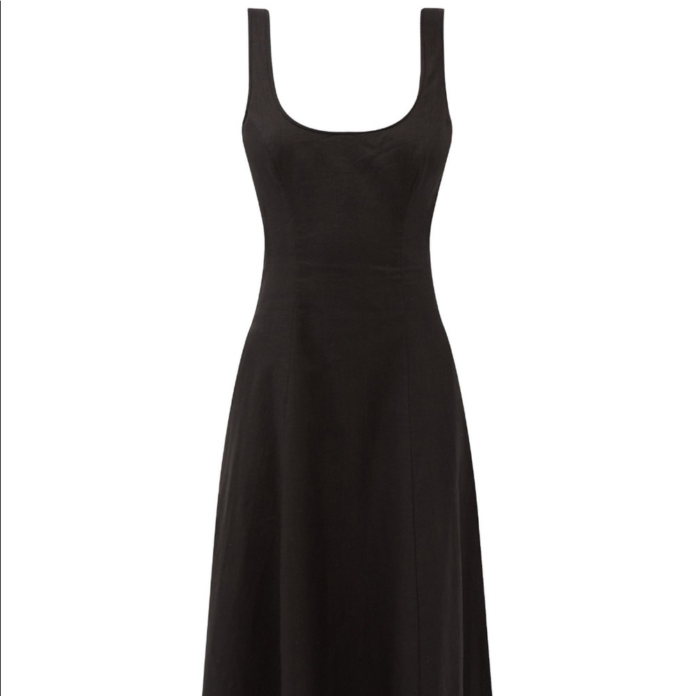 ZIMMERMANN Lulu cutout- back linen midi dress black size 3